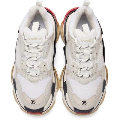 Shop Balenciaga White & Grey Triple S Sneakers