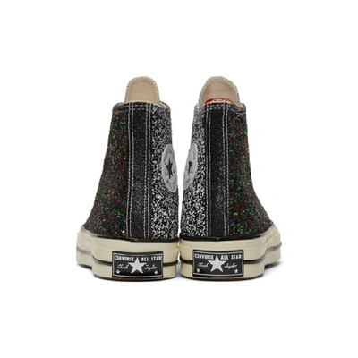 Shop Jw Anderson Black And White Converse Edition Glitter Chuck 70 High Sneakers In Black/white