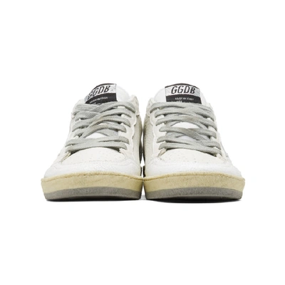 Shop Golden Goose White And Silver Ball Star Sneakers