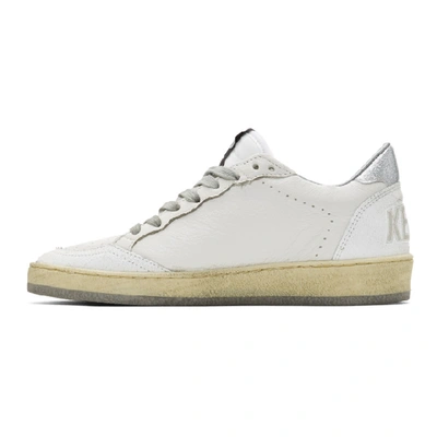 Shop Golden Goose White And Silver Ball Star Sneakers