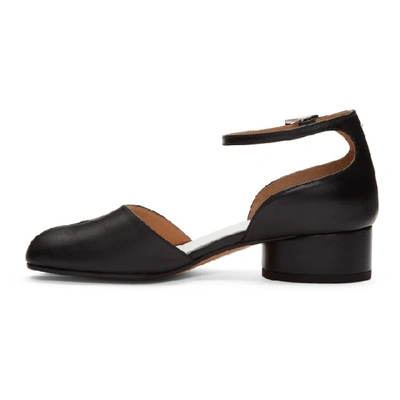 Shop Maison Margiela Black Tabi Ankle Strap Heels