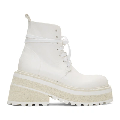 Shop Marsèll Marsell White Carreta Anfibio Boots In 6710 Bianco