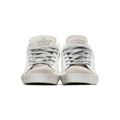 Shop Golden Goose White And Green Superstar Sneakers