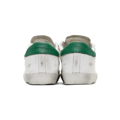 Shop Golden Goose White And Green Superstar Sneakers