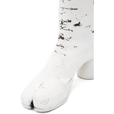Shop Maison Margiela Ssense Exclusive Black White-out Tabi Boots In T1021 White