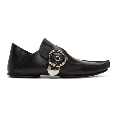 Shop Loewe Black Pointy Moccasins In 1100 Black