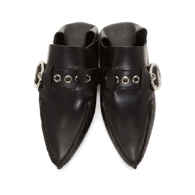 Shop Loewe Black Pointy Moccasins In 1100 Black