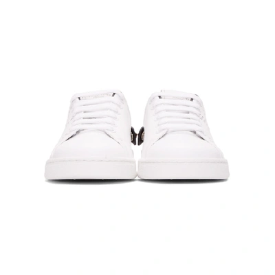 Shop Valentino White & Black  Garavani Vlogo Backnet Sneakers