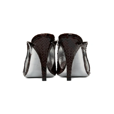 Shop Givenchy Burgundy Python Heeled Mules In 235 Brown