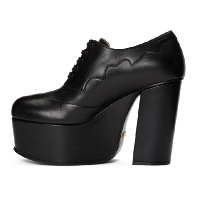 Shop Gucci Black Otis Platform Loafer Heels In 1000 Black