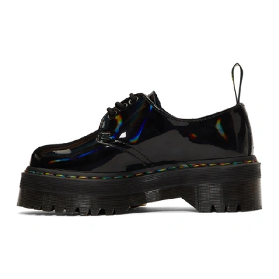 DR. MARTENS 黑色 1461 QUAD 彩虹系带德比鞋