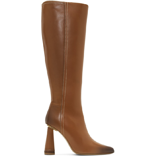 black and tan knee high boots