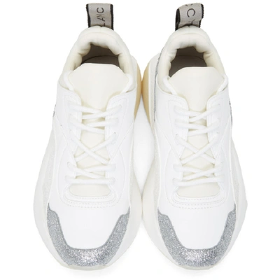 Shop Stella Mccartney White Glitter Eclypse Sneakers In 8111 Sil/wt