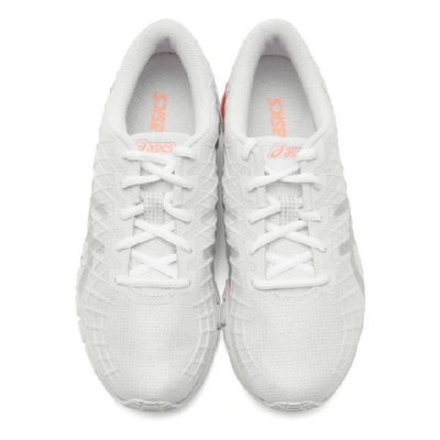 Shop Asics White Gel-quantum 180 4 Sneakers In White/silve