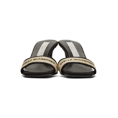 Shop Stella Mccartney Black And Beige Logo Sandals In 9671 Tau/bk