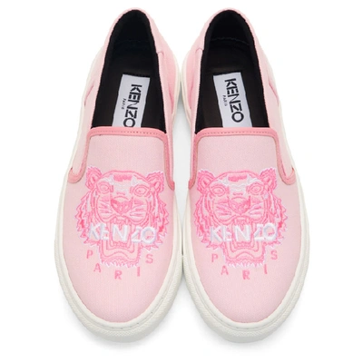 Shop Kenzo Pink Tiger K-skate Slip-on Sneakers