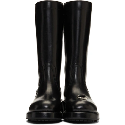 Shop Raf Simons Black Piercing Tall Boots In 00099 Black