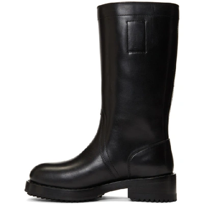 Shop Raf Simons Black Piercing Tall Boots In 00099 Black