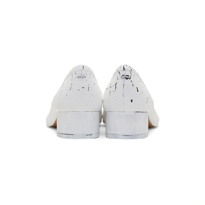 Shop Maison Margiela White And Black Painted Tabi Ballerina Flats In T1021 Myswh