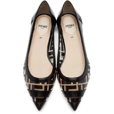 Shop Fendi Black Pvc Colibri Ballerina Flats In F17lv Black