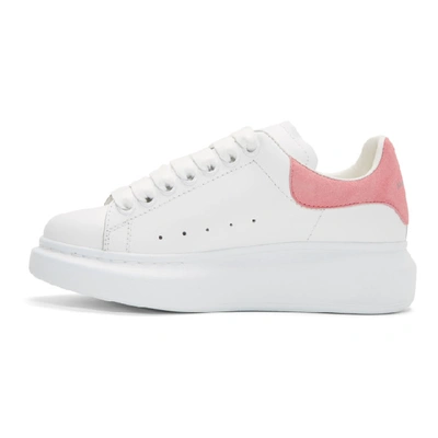 Shop Alexander Mcqueen White And Pink Oversized Sneakers In 9374 Flamin