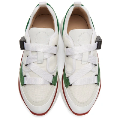 Shop Chloé White & Green Sonnie Sneakers