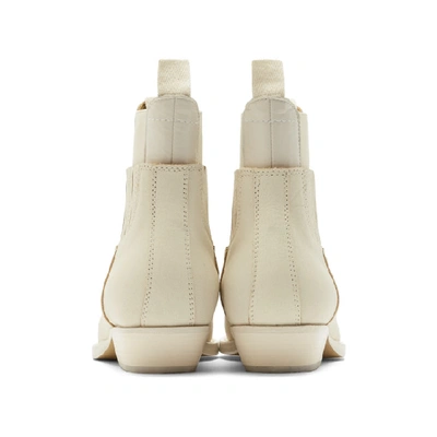 Shop Mm6 Maison Margiela Off-white Cut-out Double Chelsea Boots In T2017 Fog