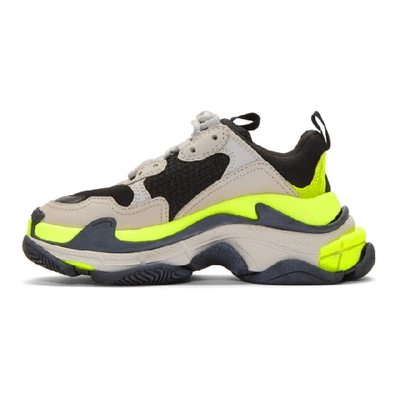 Shop Balenciaga Grey And Yellow Triple S Sneakers In 1293 Grey Y