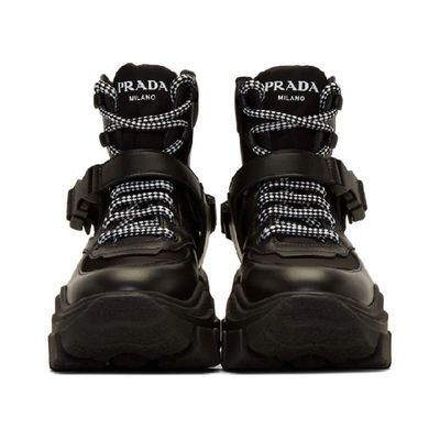 Shop Prada Black Chunky Buckle Boots