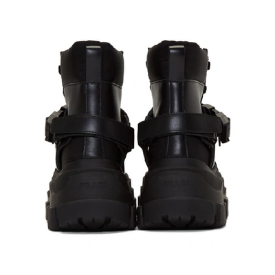 Shop Prada Black Chunky Buckle Boots