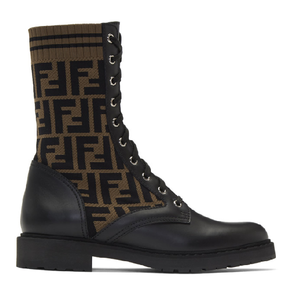 fendi lace up combat boots