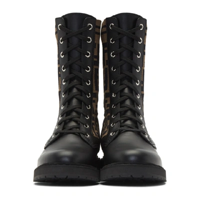 Shop Fendi Black Forever  Combat Boots In F0pmm Multi