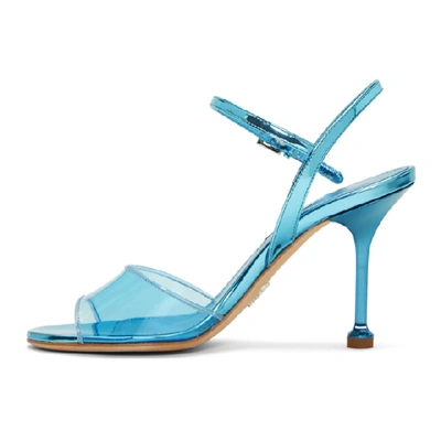 Shop Prada Blue Pvc Heeled Sandals