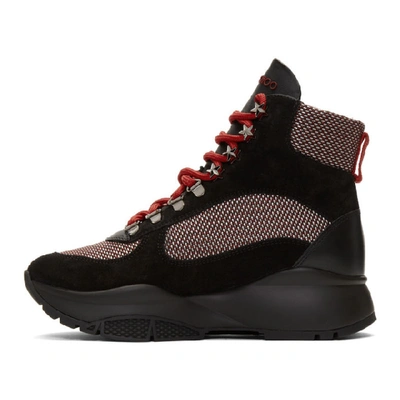 Shop Jimmy Choo Black & Red Inca Boots In Black/red Supplier Textile: Crosta Suede/calf/technical Mesh