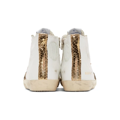 Shop Golden Goose White Cheetah Francy Sneakers