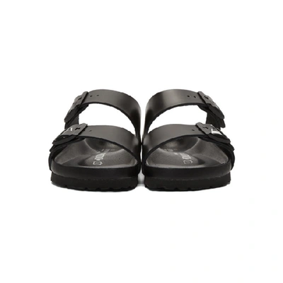 Shop Valentino Black  Garavani Birkenstock Edition 'vltn' Slides