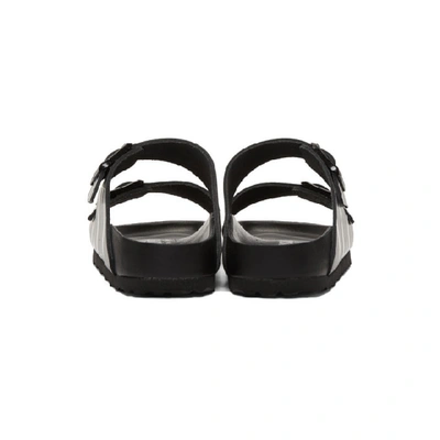 Shop Valentino Black  Garavani Birkenstock Edition 'vltn' Slides