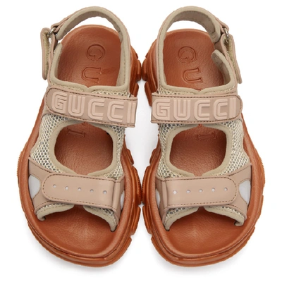 Shop Gucci Pink And Beige Aguru Chunky Sandals In 6865 Pink