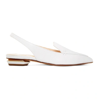 Shop Nicholas Kirkwood White Beya Slingback Slippers