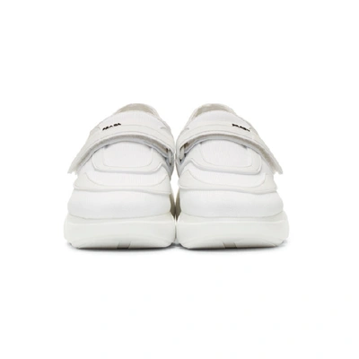 Shop Prada White Tonal Sock Cloudbust Sneakers