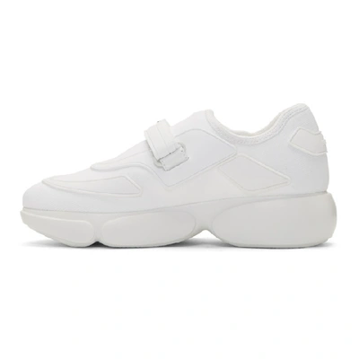 Shop Prada White Tonal Sock Cloudbust Sneakers