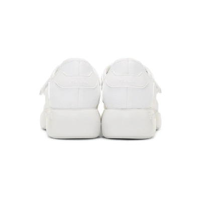 Shop Prada White Tonal Sock Cloudbust Sneakers