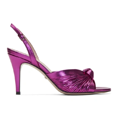 Shop Gucci Pink Slingback Crawford Heeled Sandals In 5600 Fuxia