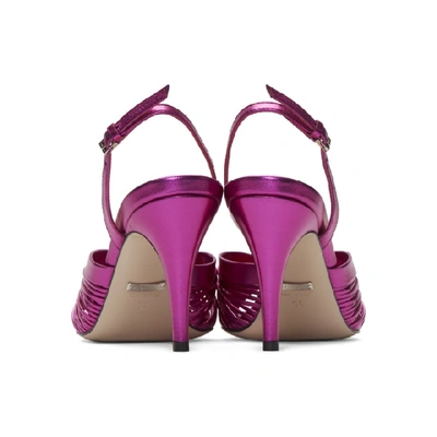 Shop Gucci Pink Slingback Crawford Heeled Sandals In 5600 Fuxia