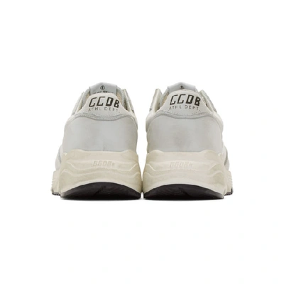 Shop Golden Goose Grey Running Sole Trainers In White