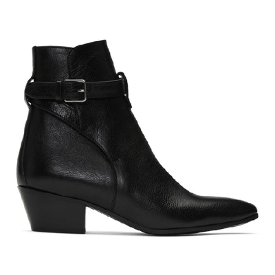 Shop Saint Laurent Black Wyatt Jodhpur Boots