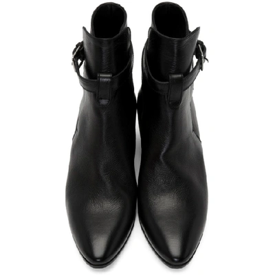 Shop Saint Laurent Black Wyatt Jodhpur Boots