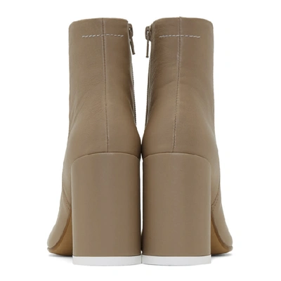 Shop Mm6 Maison Margiela Beige Leather Ankle Boots In T2070 Natur