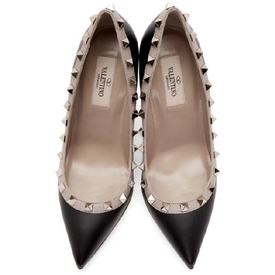 Shop Valentino Black  Garavani Rockstud Heels In N91 Black P