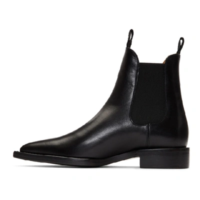 Shop Ami Alexandre Mattiussi Black Pointed Chelsea Boots In 001 Black